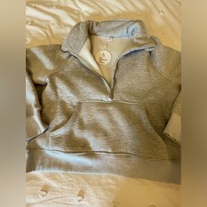 grey half zip